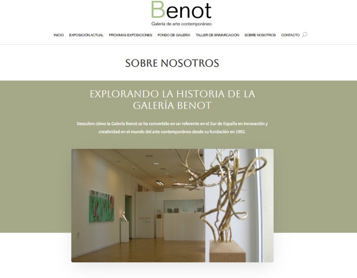 apartado sobre nosotros web galeriabenot.com